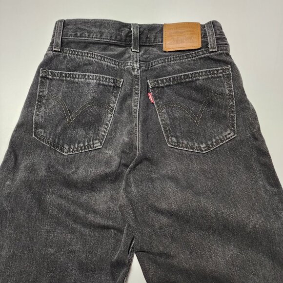 Levi's Black Wash Rigid Denim High Rise Dad Jeans - Picture 4 of 10